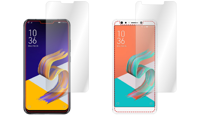 「ZenFone 5 (ZE620KL)/ZenFone 5Z (ZS620KL)兼用」「ZenFone 5Q (ZC600KL)」用保護フィルム画像